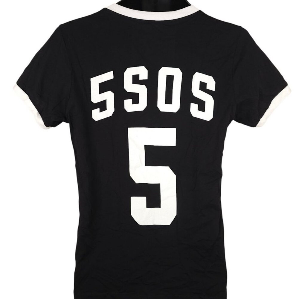 5 Seconds Of Summer T Shirt Womens Size Large Black 5SOS Ringer Tee Made In USA - Picture 4 of 7